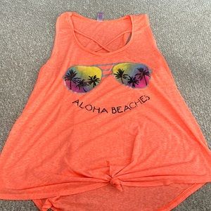 cross cross tank top with tie at bottom